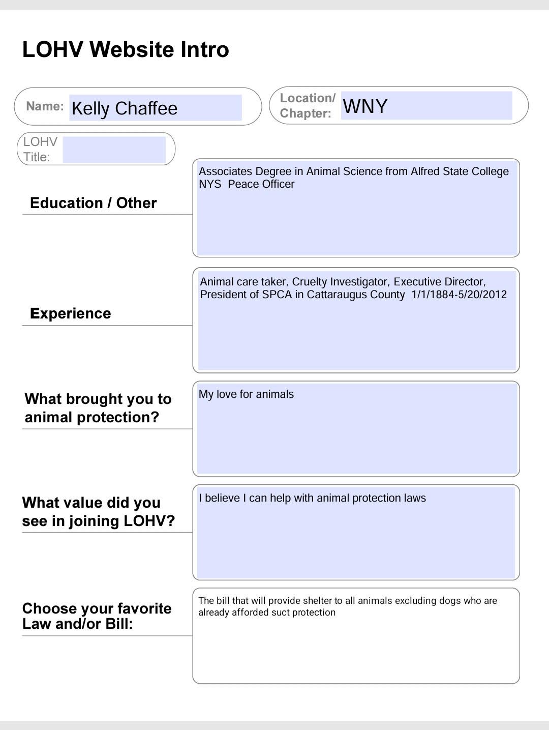 Kelly Chaffee — LOHV Leadership